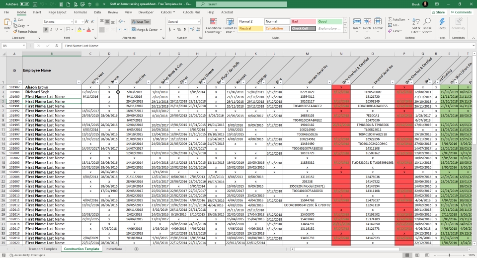 Example - Uniform issue form template excel